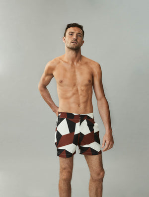 CLASSIC SWIM SHORTS MODERNIST PRINT