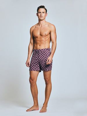 TAILORED SWIM SHORTS ANGRA TILE PRINT