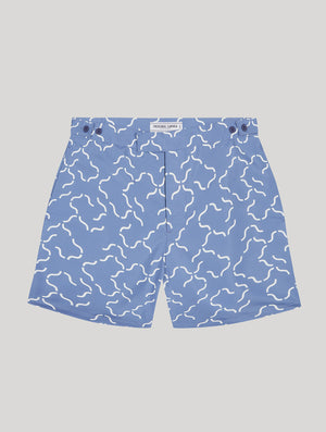 TAILORED SWIM SHORTS LINEAR TILE PRINT