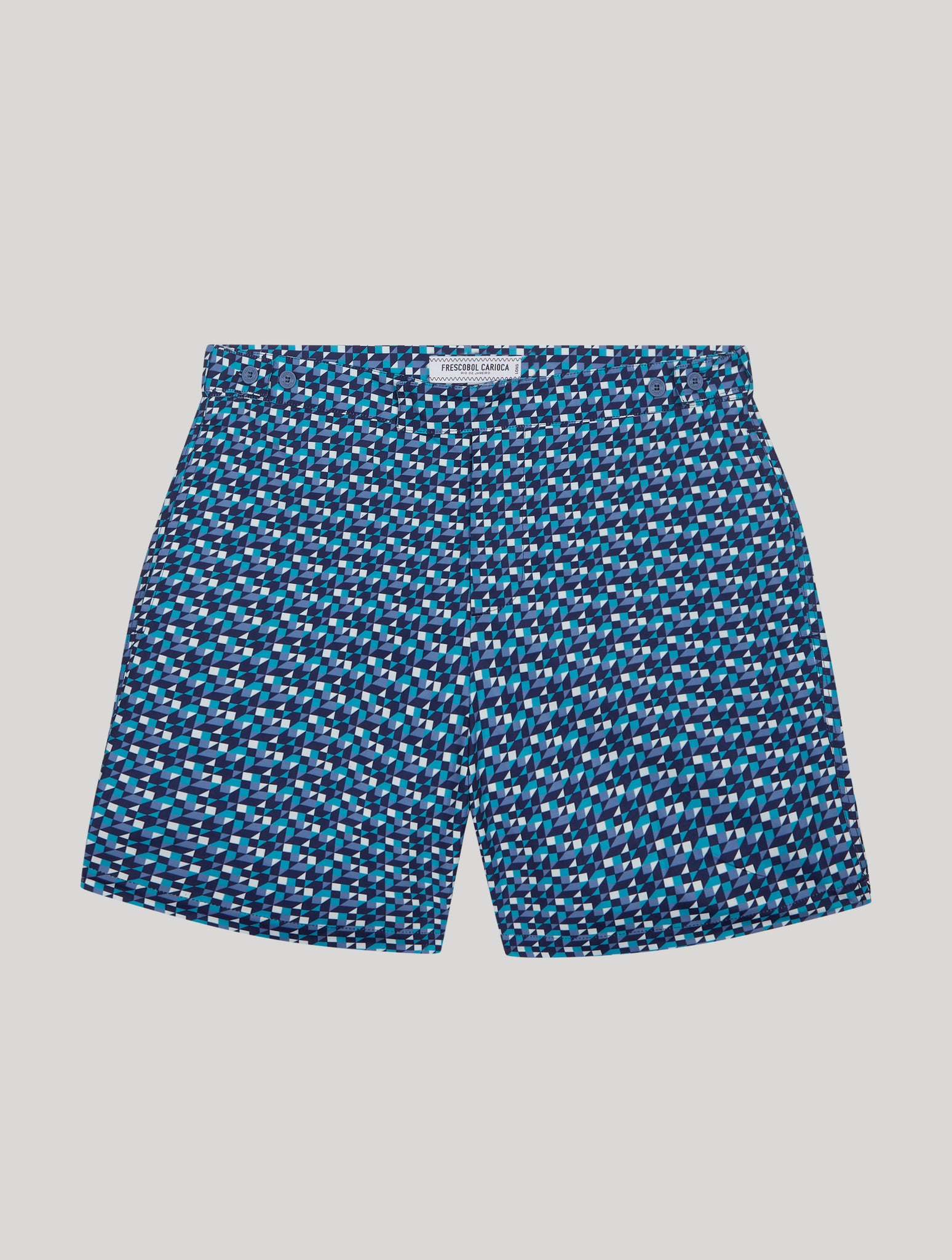 TAILORED SWIM SHORTS SQUARE TILE PRINT